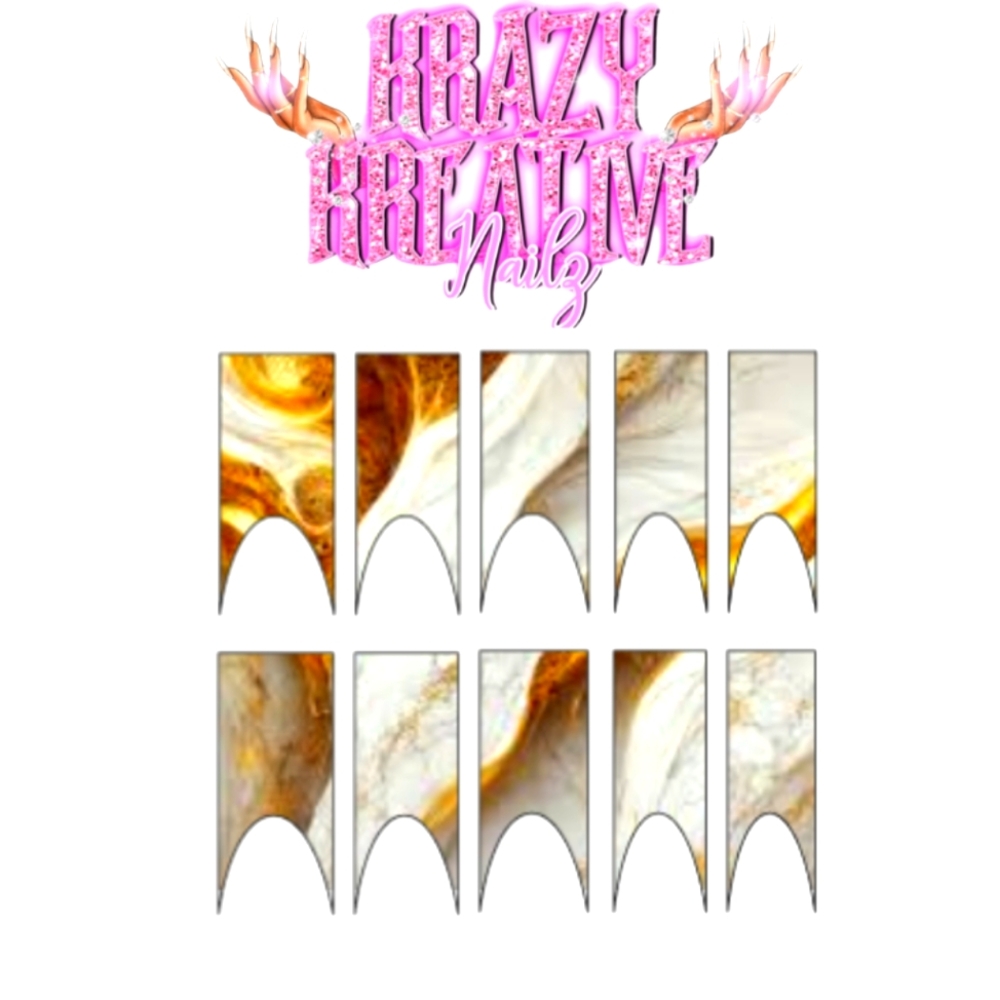 Marble Frenchie Waterslide Nail Decals 💅